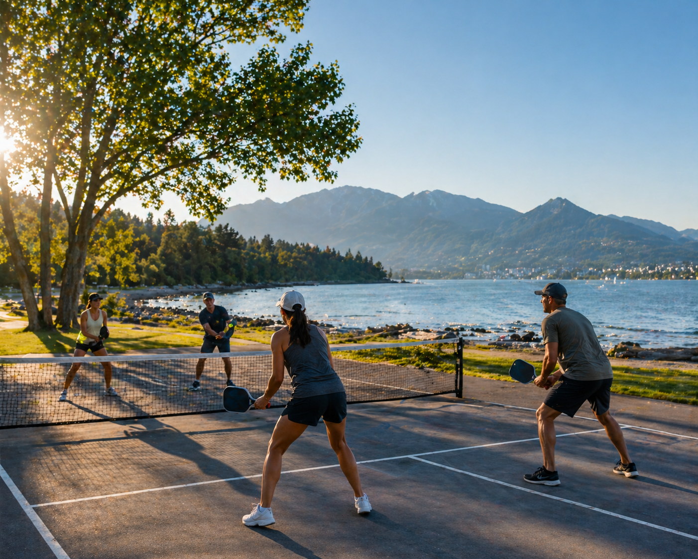Playing paddleball on a North Vancouver weekend